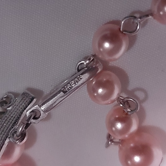 Vintage Faux Pearl Necklace Tiered Graduated Barbie Pink Wilma Costume Jewelry - Picture 5 of 7